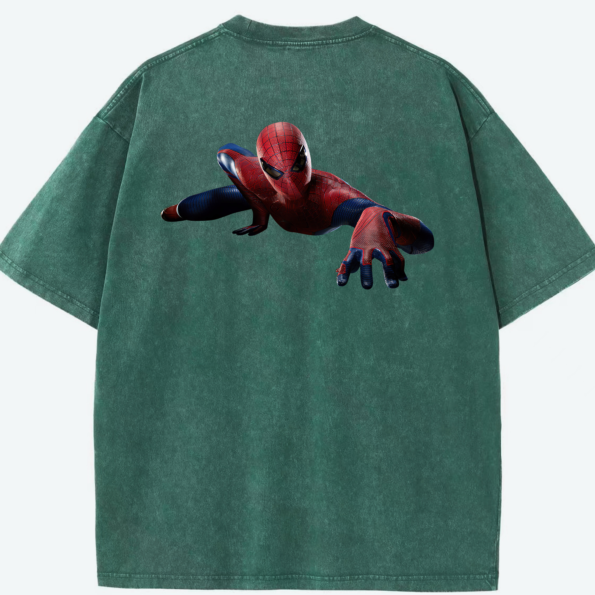 （画像用） Spider Man スパイダーマン 綿100% ヴィンテージ風 半袖Tシャツ（背面プリント）